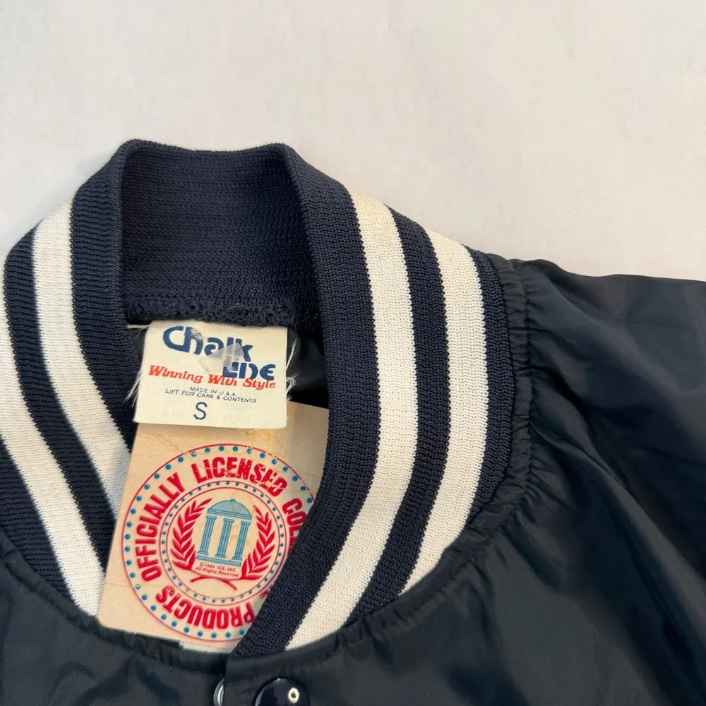 Chalk Line VTG Duke Blue Devils Mens S Satin Bomber Jacket Licensed‎ Deadstock